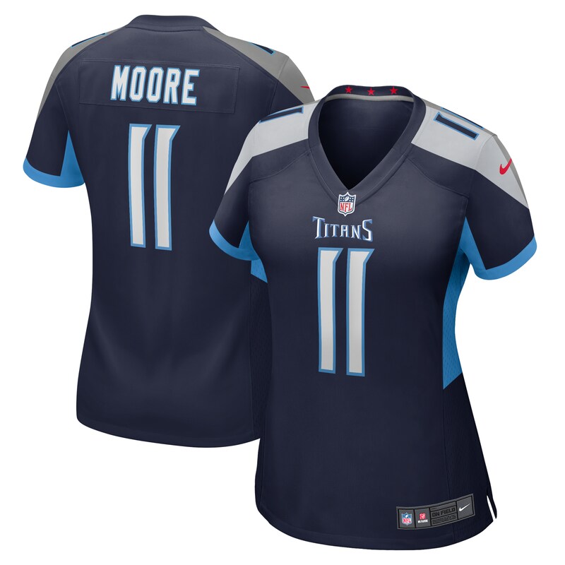 NFL Chris Moore Tennessee Titans Women Game Jersey – Navy