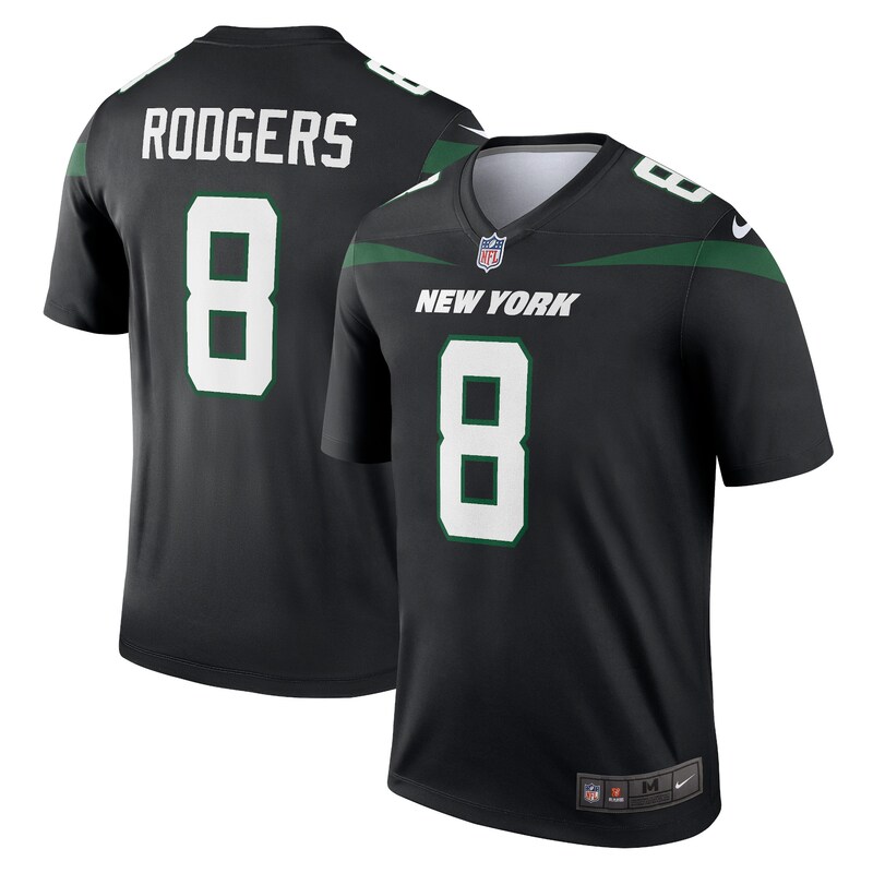 NFL Aaron Rodgers New York Jets Alternate Legend Player Performance Top – Black