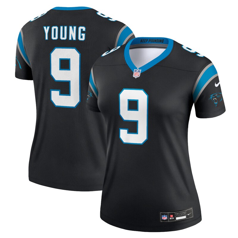 NFL Bryce Young Carolina Panthers Women Legend Player Performance Top – Black