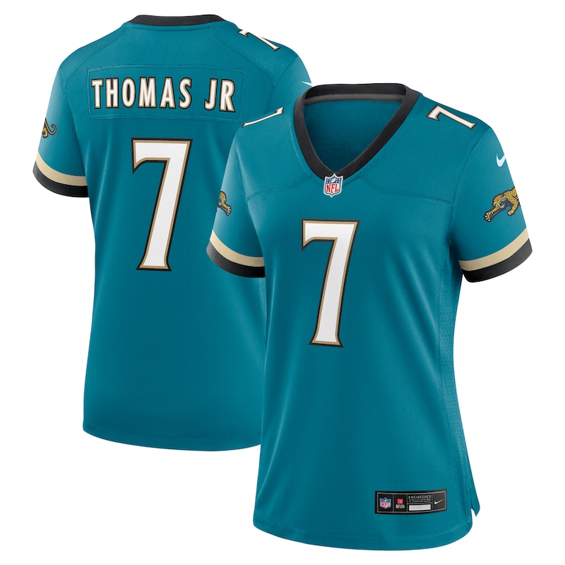 Brian Thomas Jr. Jacksonville Jaguars Women Prowler Throwback Game Jersey – Teal
