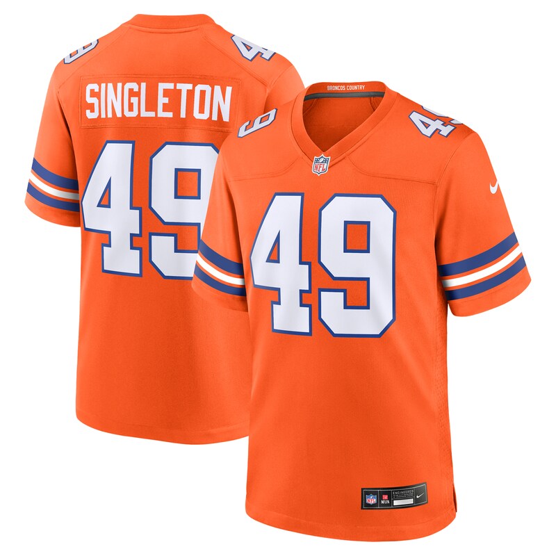 Alex Singleton Denver Broncos Alternate Game Jersey – Orange