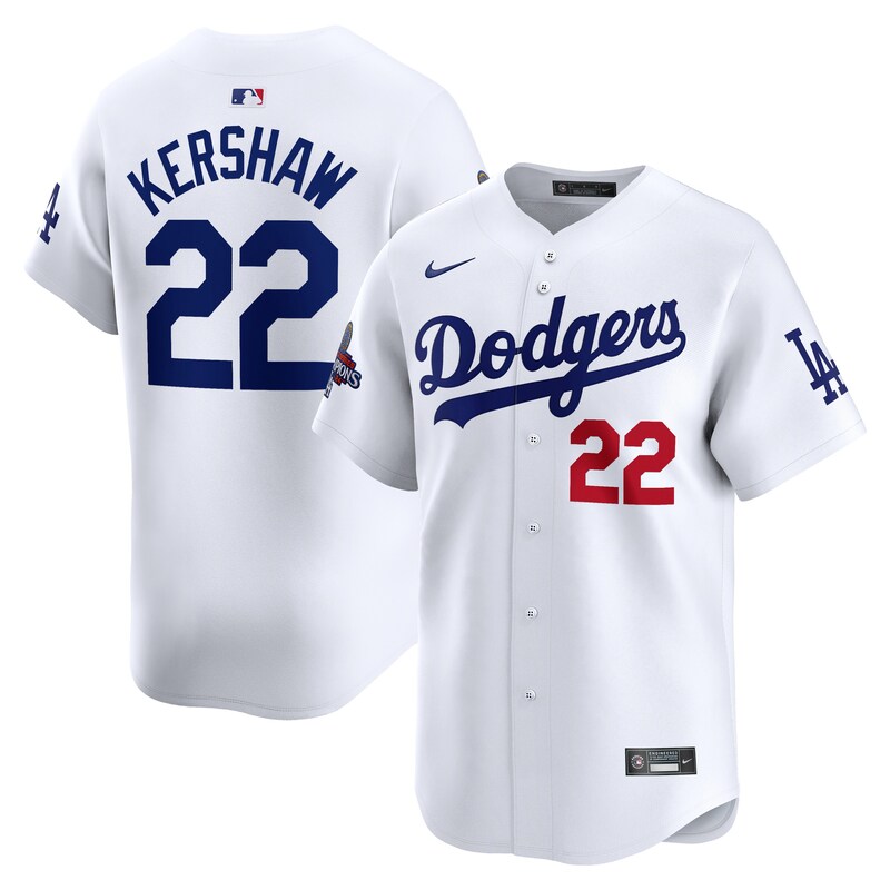 Clayton Kershaw Los Angeles Dodgers 2024 World Series Champions Home Limited Player Jersey – White