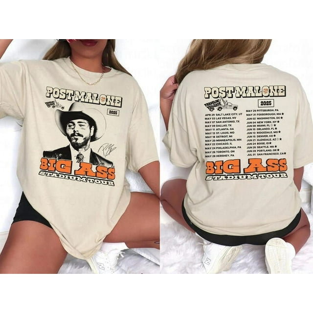 Vintage Post Malone Tour Shirt, Big Ass Stadium Tour, Comfort Colors Posty 2025 Tour,Country Music Shirt
