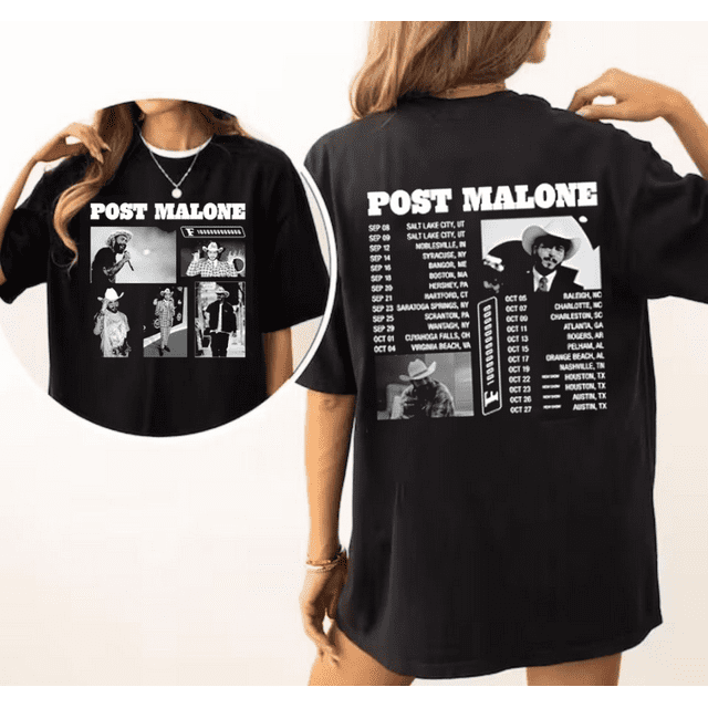 New 2 Sides Post Malone Shirt Malone Rap Music Tshirt Post Malone F1 Trillion Tour Graphic Tee