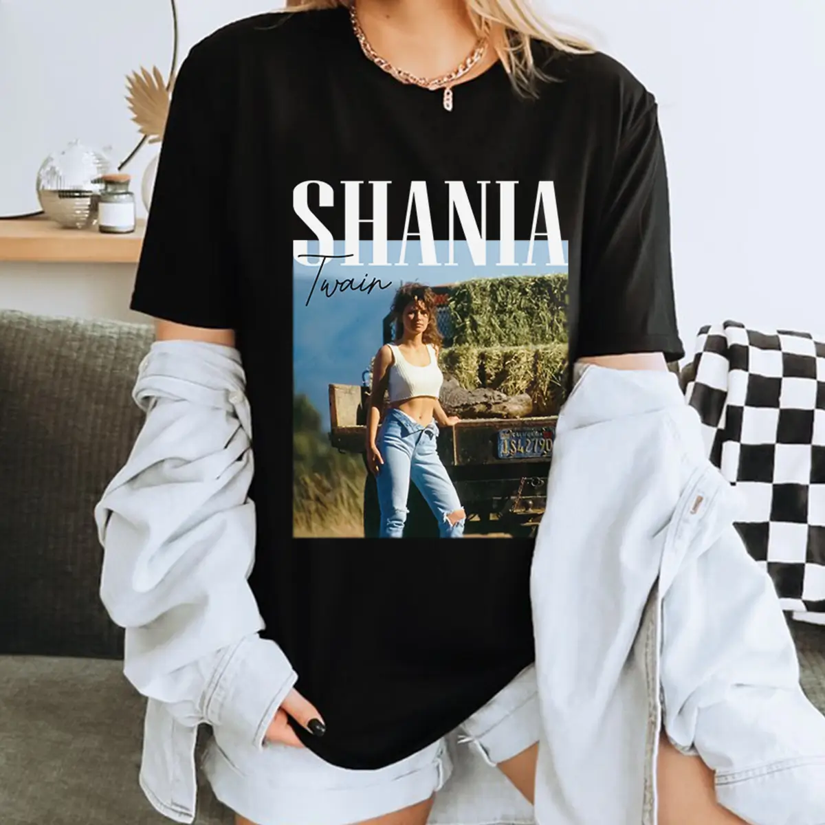 Shania Twain T Shirt, Shania Twain Any Man Of Mine 90S Unisex T Shirt.