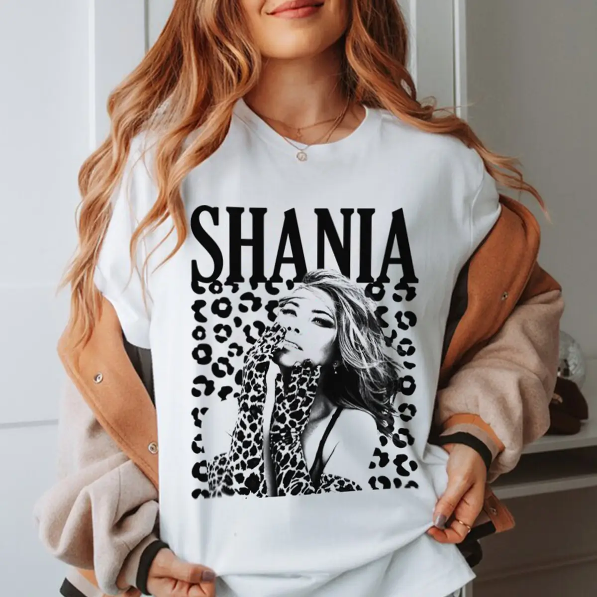 Shania Twain Leopard T Shirt, Shania Twain Queen Of Me Tour T Shirt.