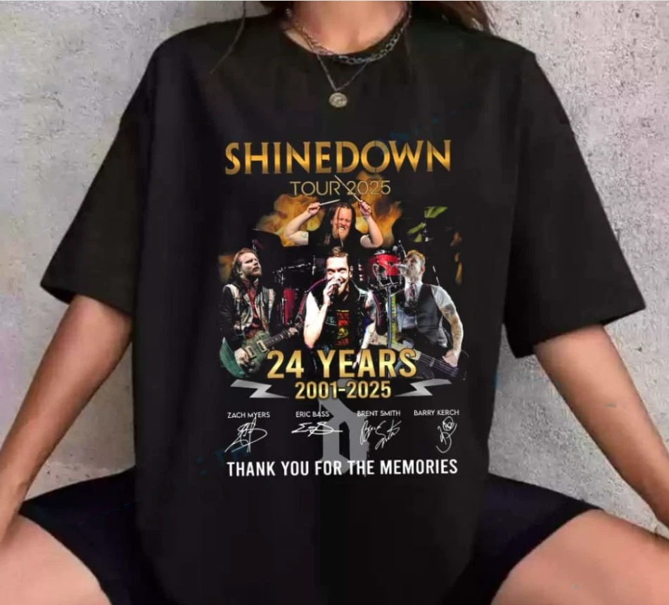New Shinedown 24Th Anniversary Don’T Miss Out On Tour 2025 T-Shirt