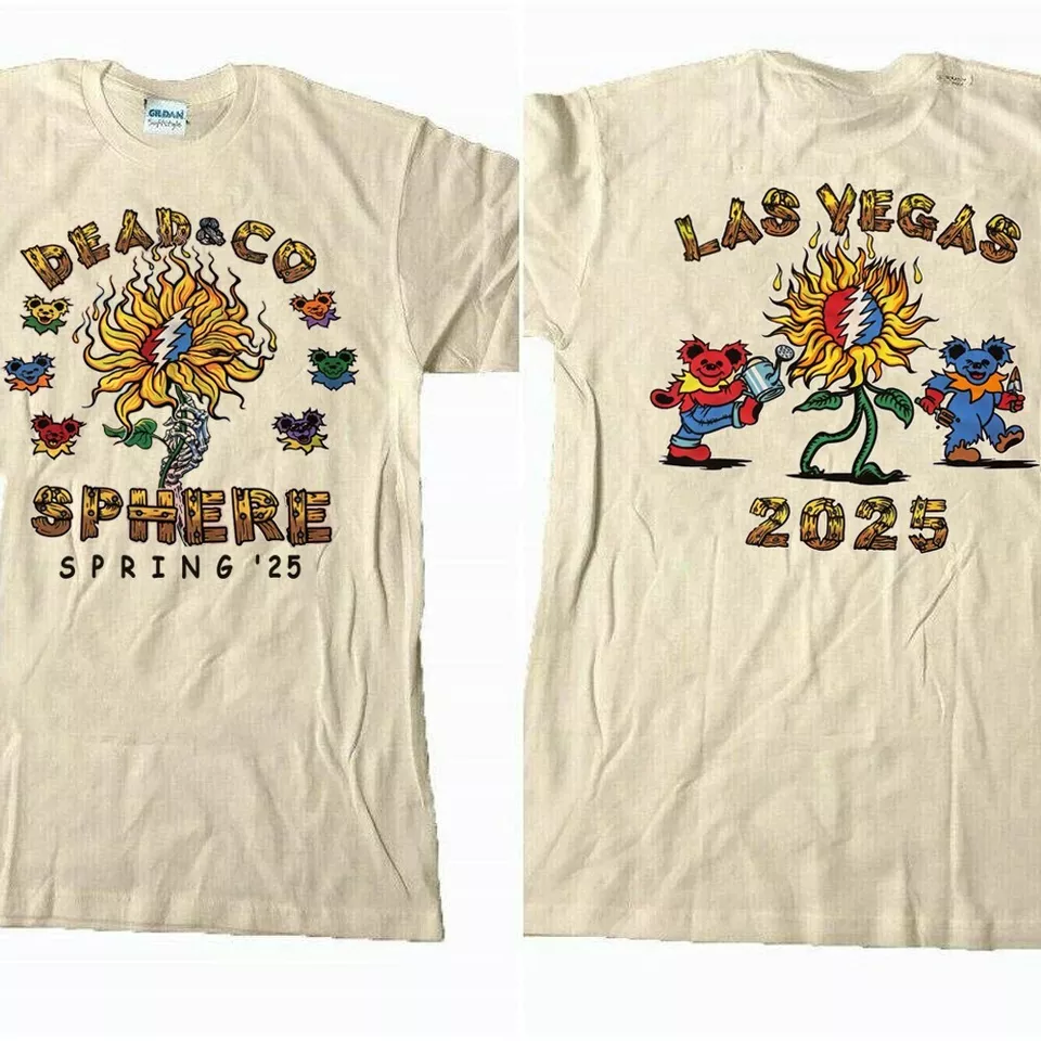 Dead And Company 2025 Las Vegas Sphere Short Sleeve 2 Side Sand Shirt