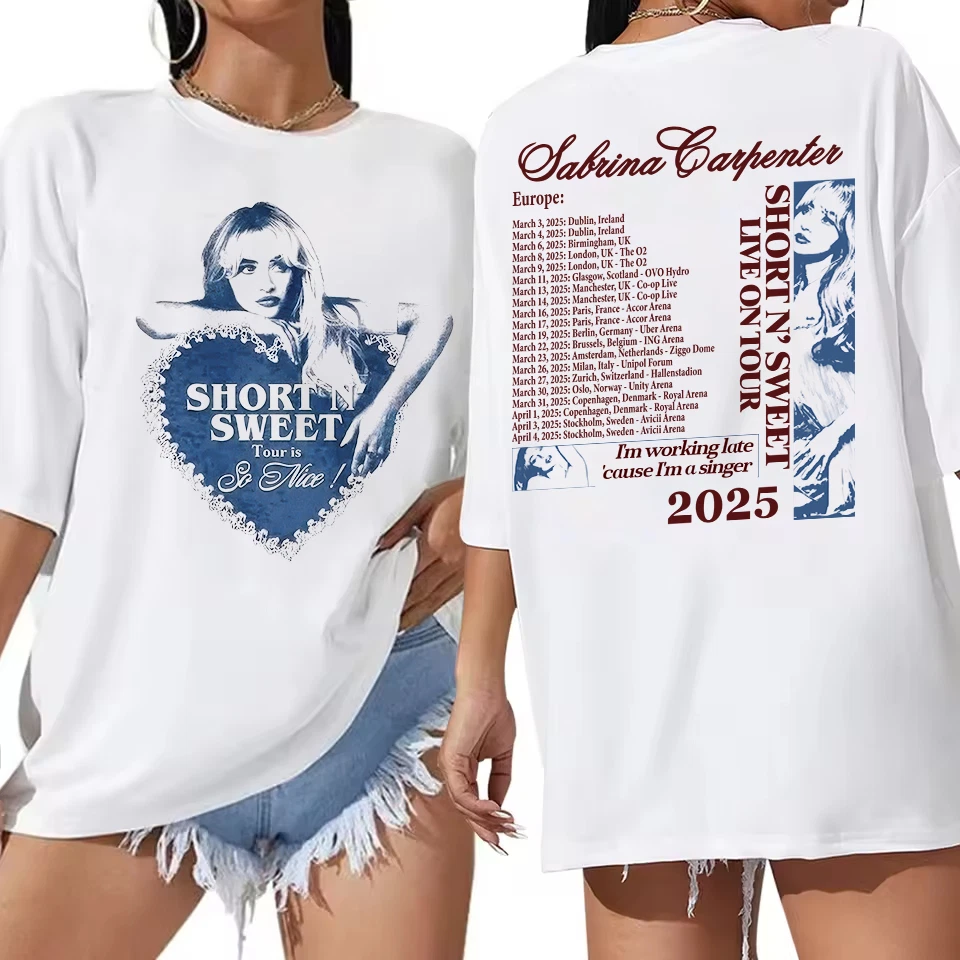 New Sabrina Carpenter Shirt, Short N Sweet Tour Europe 2025 T-Shirt, Adorable Sweet