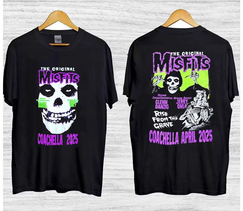 Misfits Coachella 2025 The Original Misfits Rise From The Grave 2 Sides T-Shirt