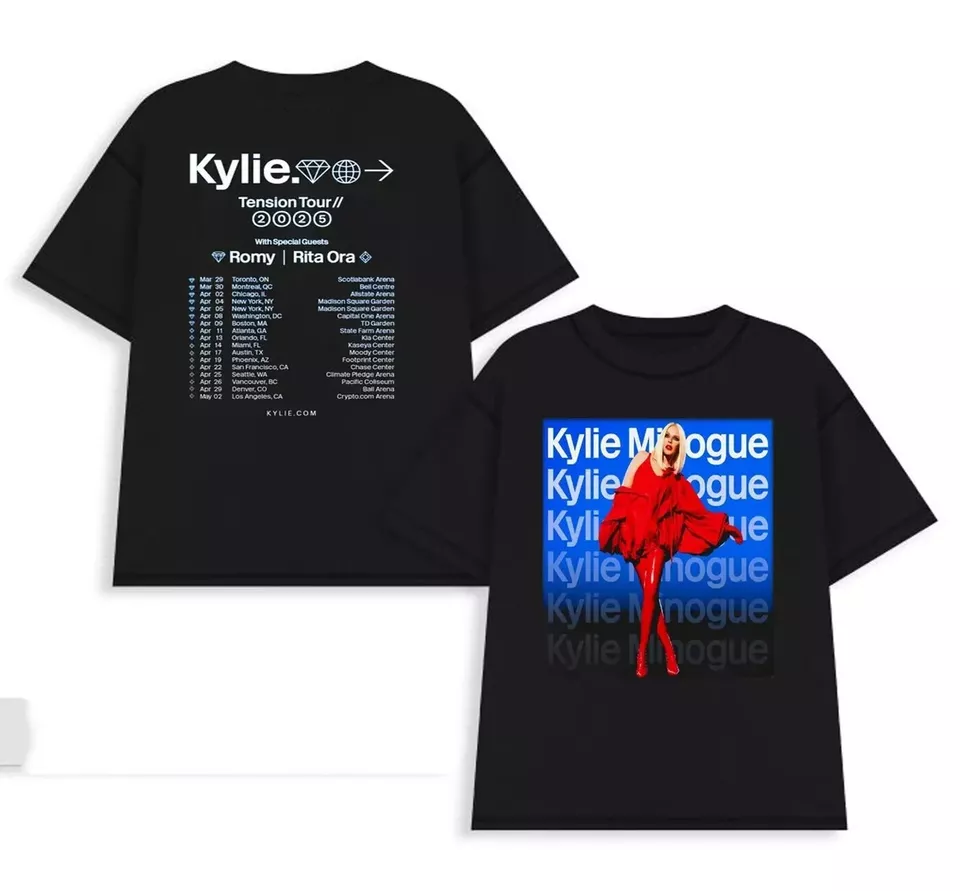 New 2025 Kylie Minogue Tension World Tour T-Shirt, Kylie Minogue 2025