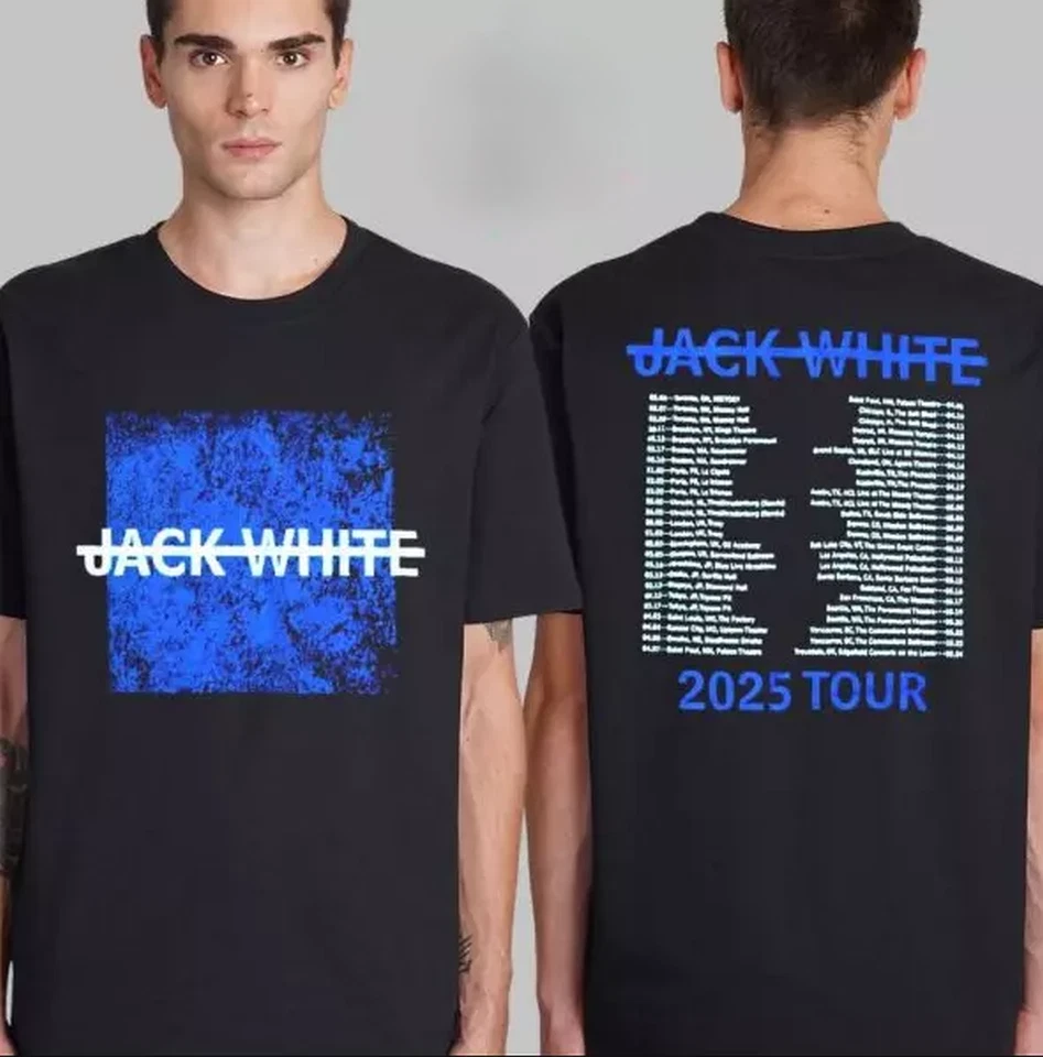 Jack White Merch No Name 2025 Tour With Tour Dates Two Sided Unisex T-Shirt