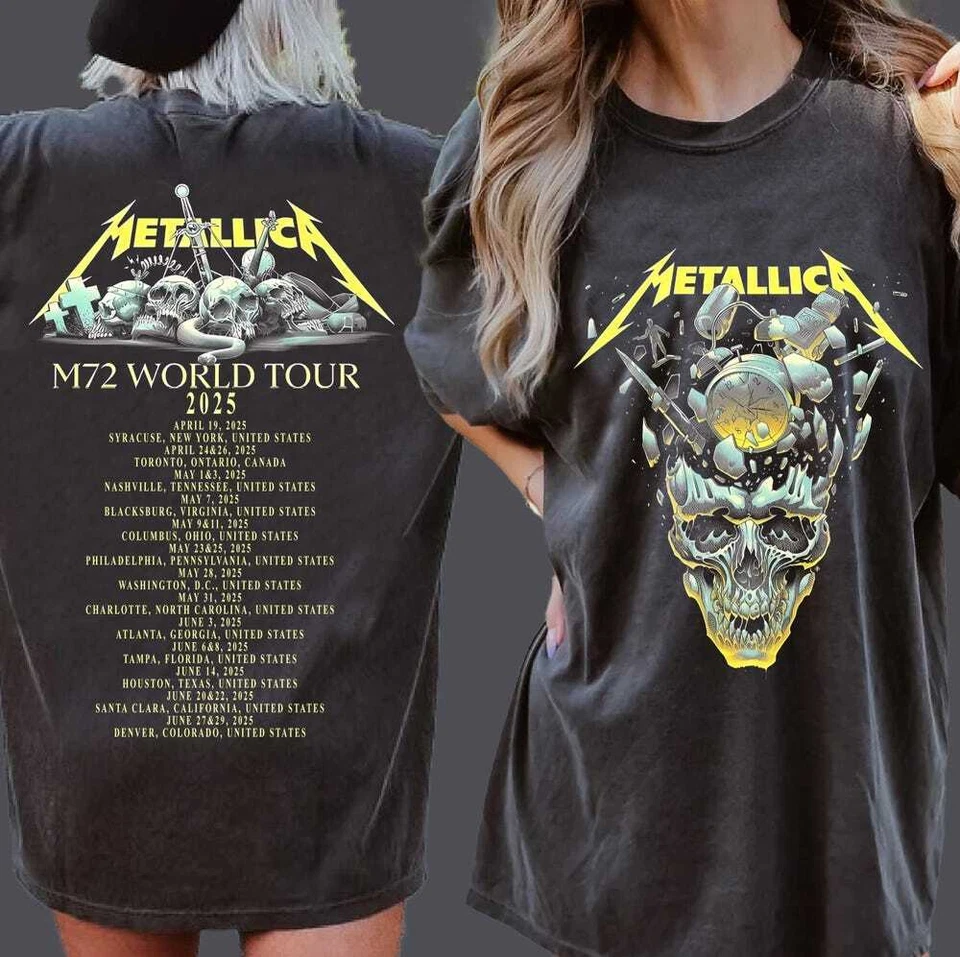 New M72 Tshirt, Metallica Shirt, World Tour Tee, Metal Band Tshirt, Metallica 2025