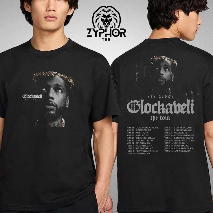 New Key Glock Glockaveli Album The Tour Dates 2025 Artwork Two Sides Unisex T-Shirt