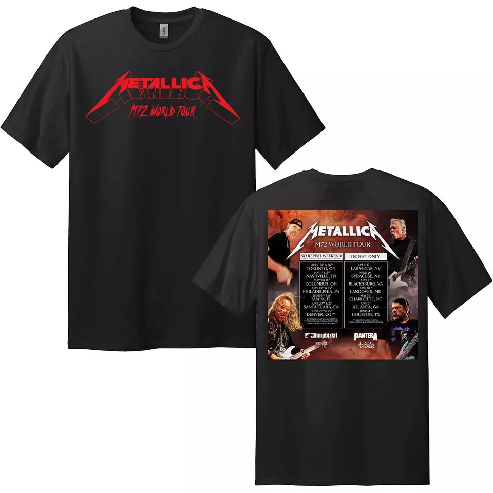 New Metallica M72 World Tour 2025 T-Shirt All Sizes S-3Xl Concert Rock Gift For Fans