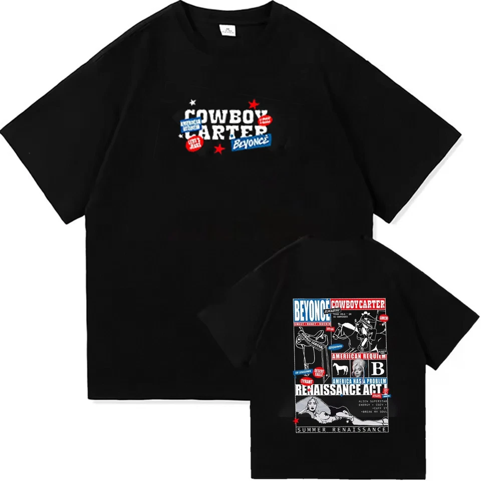 New Beyonce Cowboy Carter Tour 2025 Unisex T Shirt S-3Xl, Gift For Fan, Renaissance.