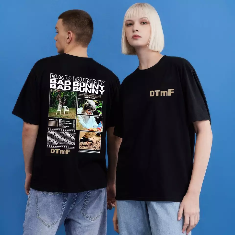 New Bad Bunny T Shirt, Harajuku Hip Hop Shirts, Bad Bunny Dtmf Shirt For Fan Unisex