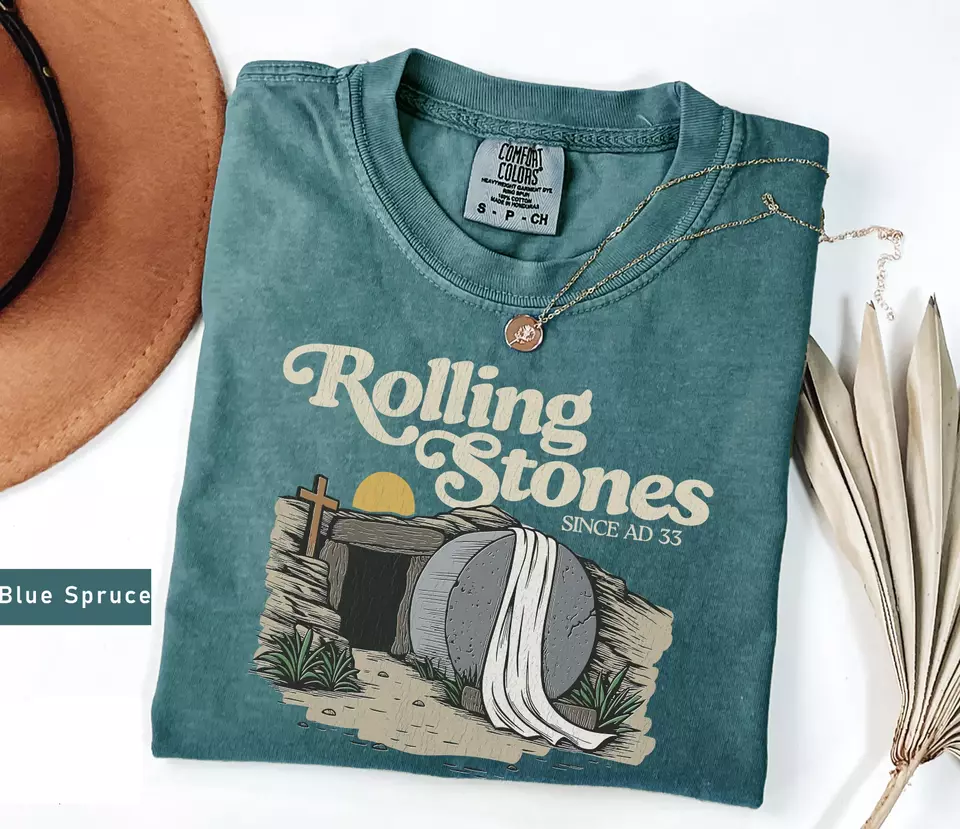 New Jesus Christ T-Shirt, Rolling Stones, Trendy Easter Clothing, Gift For Christian