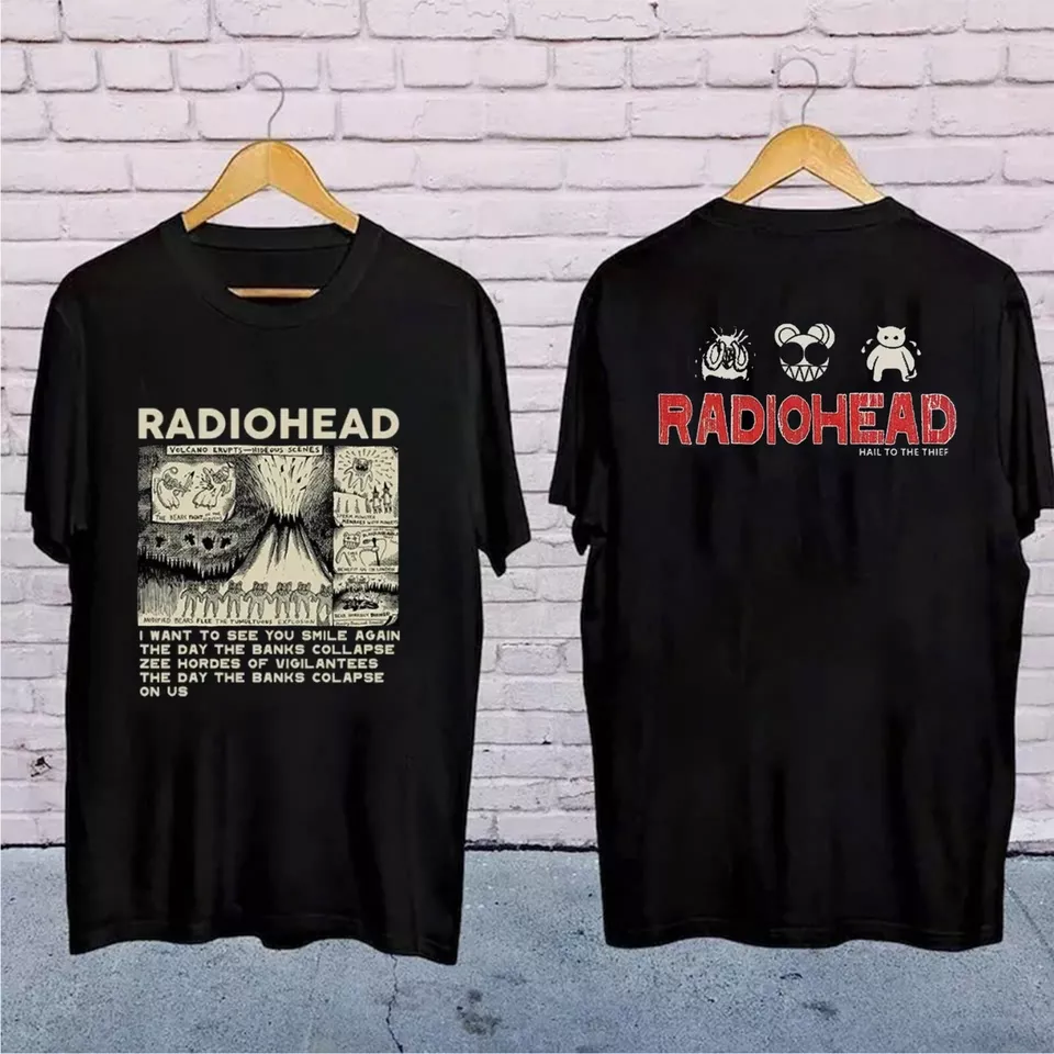 Radiohead Band Short Sleeve Two Sided T Shirt, Music, Retro, Gift For Fan Shirt