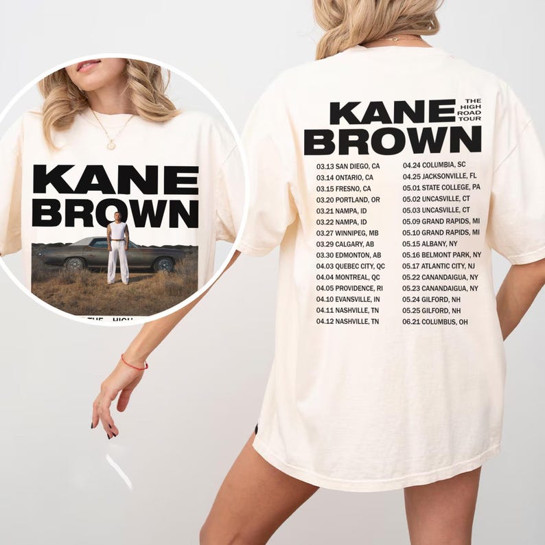 New 2025 Kane Brown The High Road Tour T- Shirt, Kane Brown 2025 Concert
