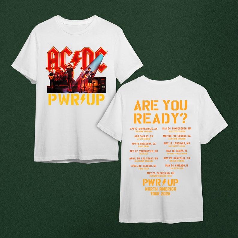 Acdc Pwr 2025 Acdc Power Up 2025 Shirt, Acdc Band Unisex Shirt, Power Up Tour 2025 Gift For Fan, Music Lover Shirt, Rock Music Tshirt