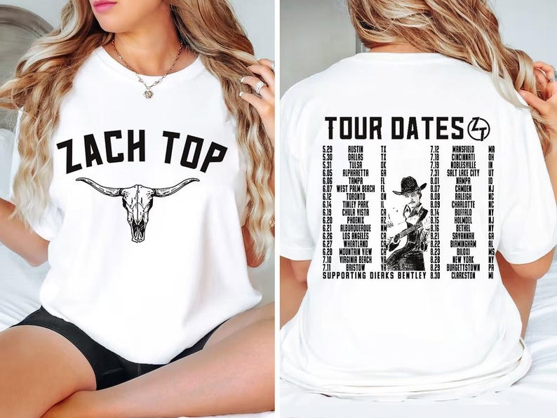 Country Music Zach Top Tour 2025 T-Shirt, Zach Top Concert Shirt