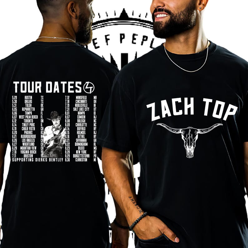 Zach Top T-Shirt, Zach Top Tour 2025 Concert Shirt