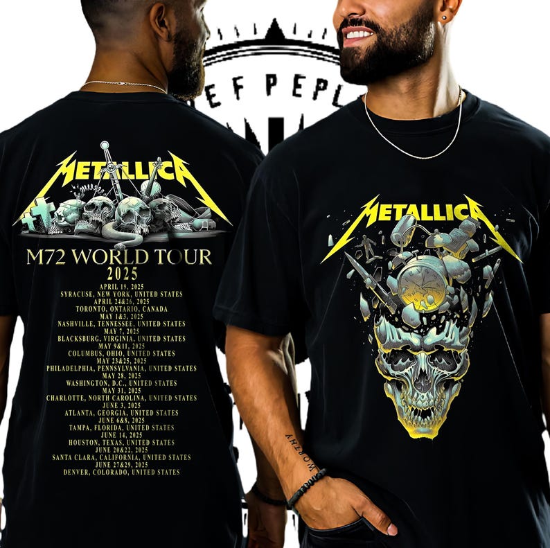 New M72 Tshirt, Vintage Metallica Tour 2025 Shirt, World Tour Tee, Metal Band Tshirt, Softstyle Shirt