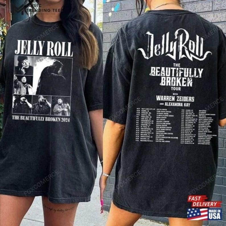 New Jelly Roll 2025 Tour Shirt  American Rock Singer Tee