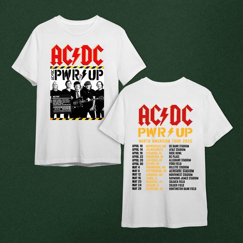 New Acdc Power Up 2025 Tshirt, Acdc Band Unisex Shirt, Power Up Tour 2025 Gift For Fan
