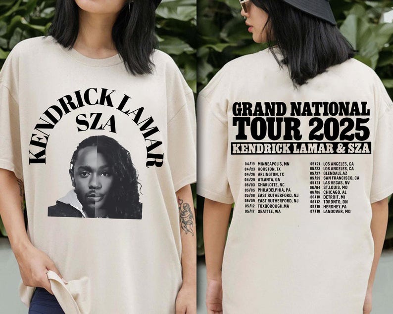 Kendrick Lamar Sza T-Shirt, Grand National Tour 2025 High Quality Unisex Shirt