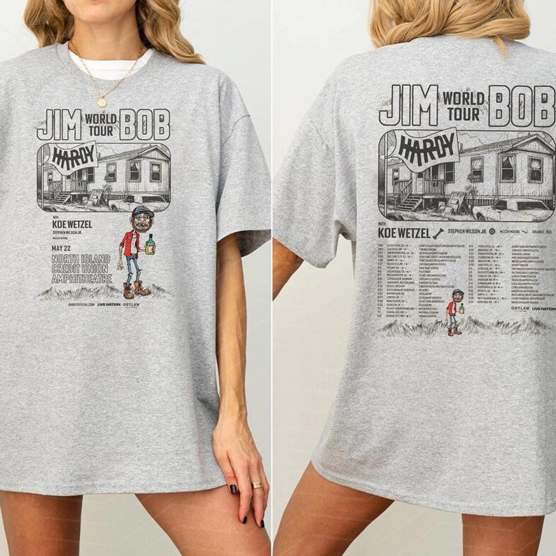New 2 Side Jim World Tour Bob Shirt, Hardy And Koe Tour 202