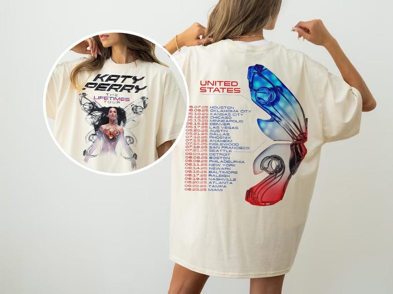 New The Lifetimes Tour 2025 Shirt, Katy Perry Concert 2025  Merch Shirt