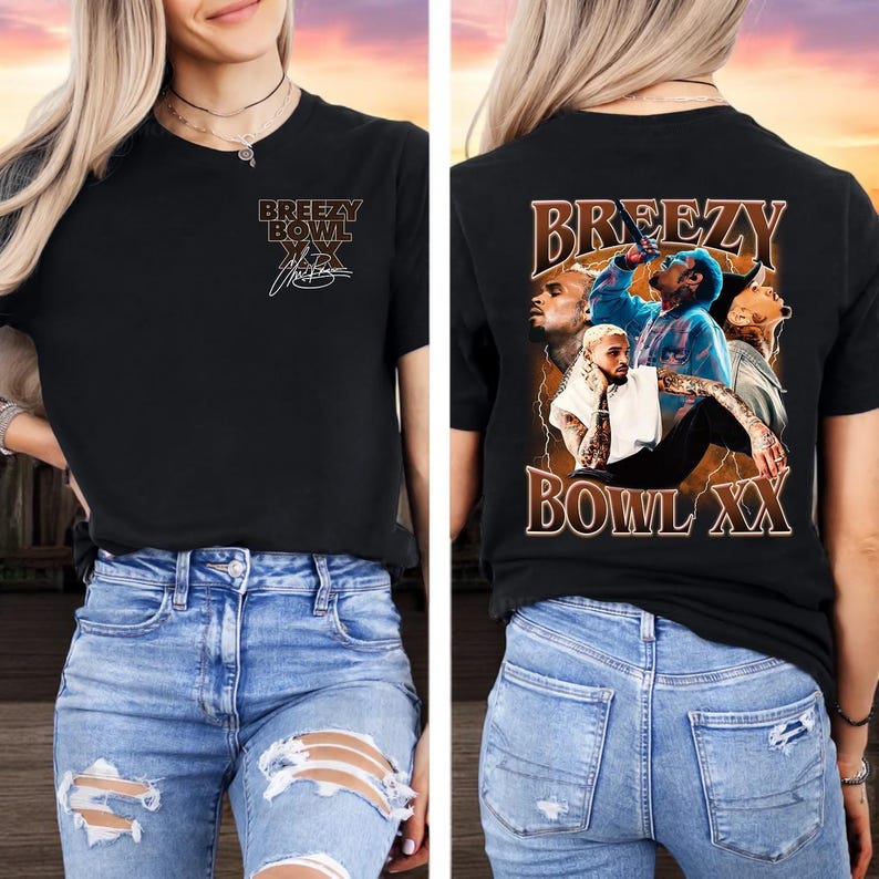 New Chris Breezy Bowl Xx Tour 2025 T-Shirt, Brown 2025 Concert, Cb Shirt, Chris Tour Merch