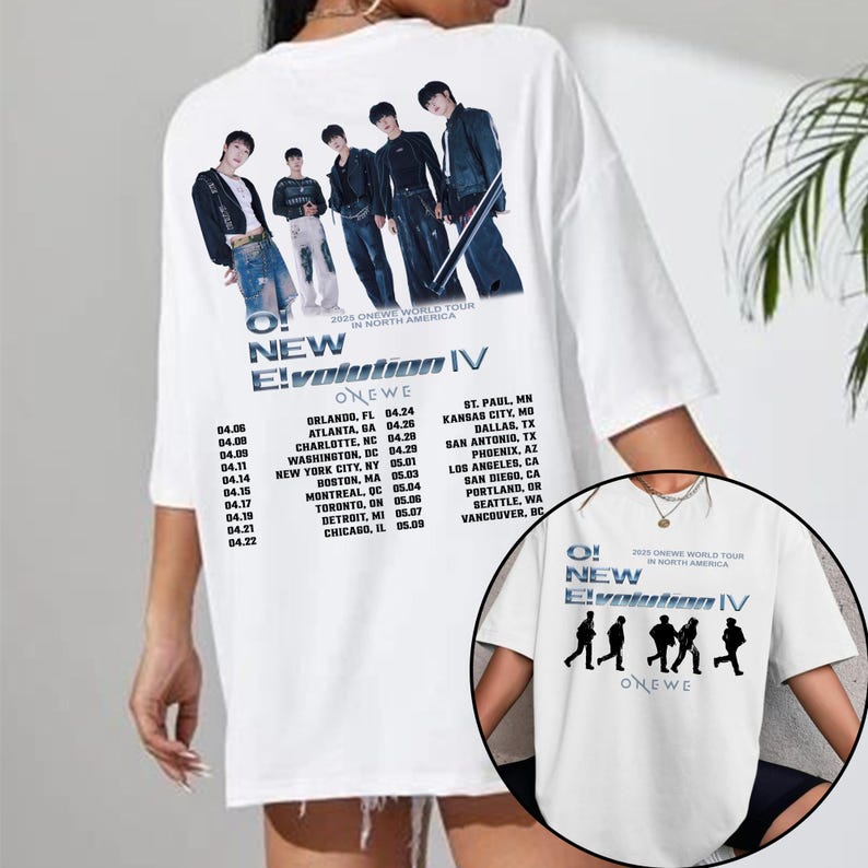 Onewe World Tour 2025 T-Shirt, Onewe O! New Evolution Iv Tour Shirt