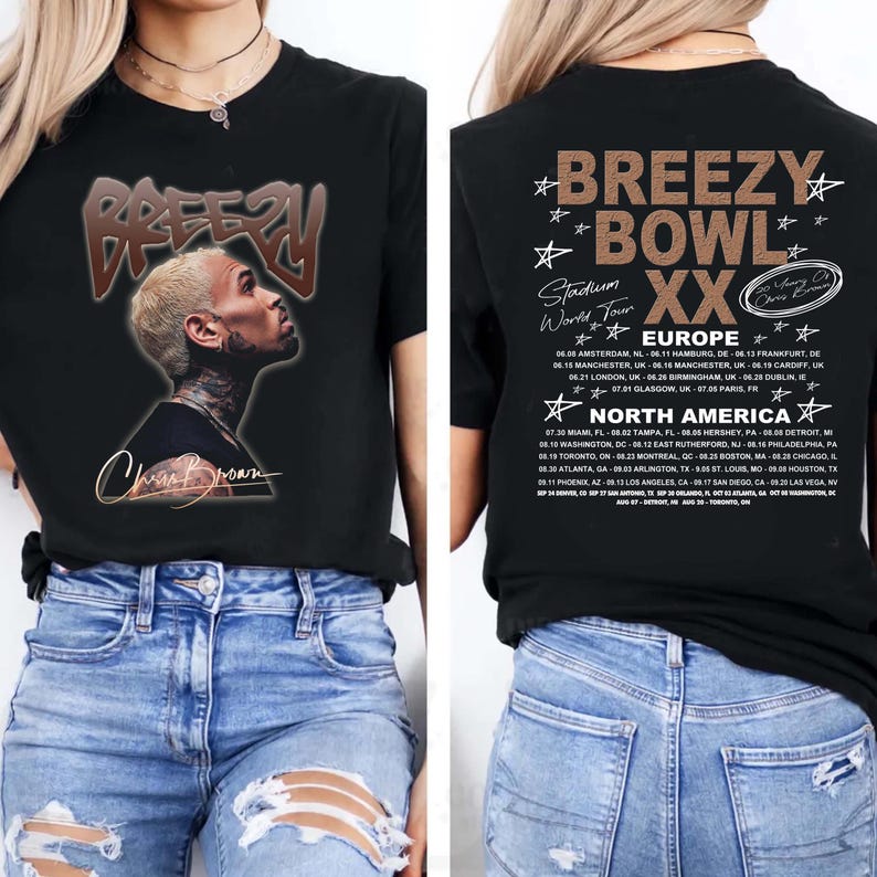 Chris Brown Tour Shirt, 2025 Chris Brown Tour Breezy Bowl Xx T-Shirt, Chris Brown Graphic Shirt
