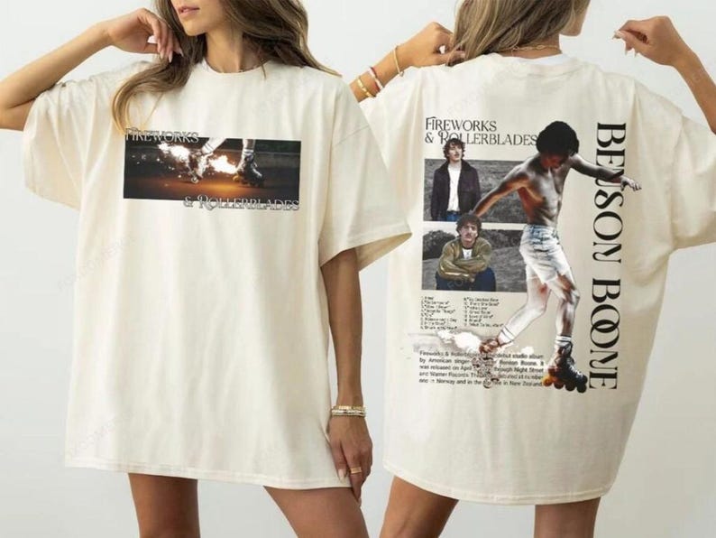 Benson Boone Fireworks And Rollerblades World Tour 2025 Shirt Unisex Style