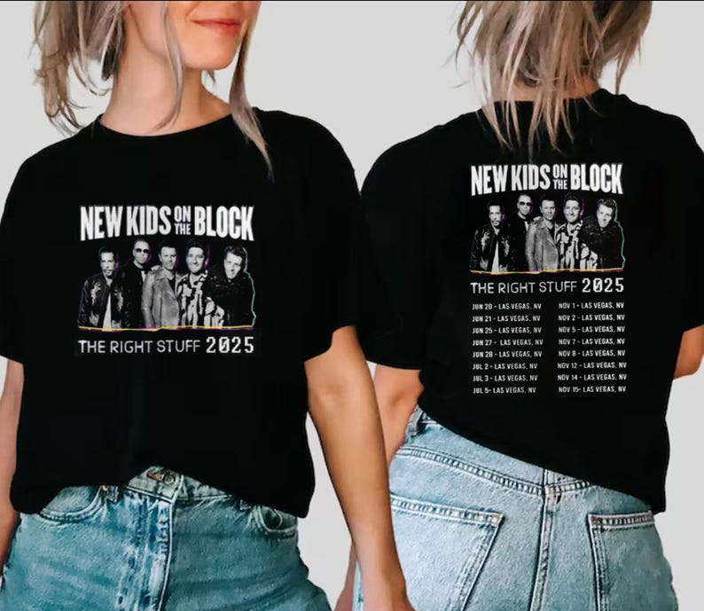 New Kids On The Block The Right Stuff Tour 2025  Tshirt, Nkotb Band 2025 Concert