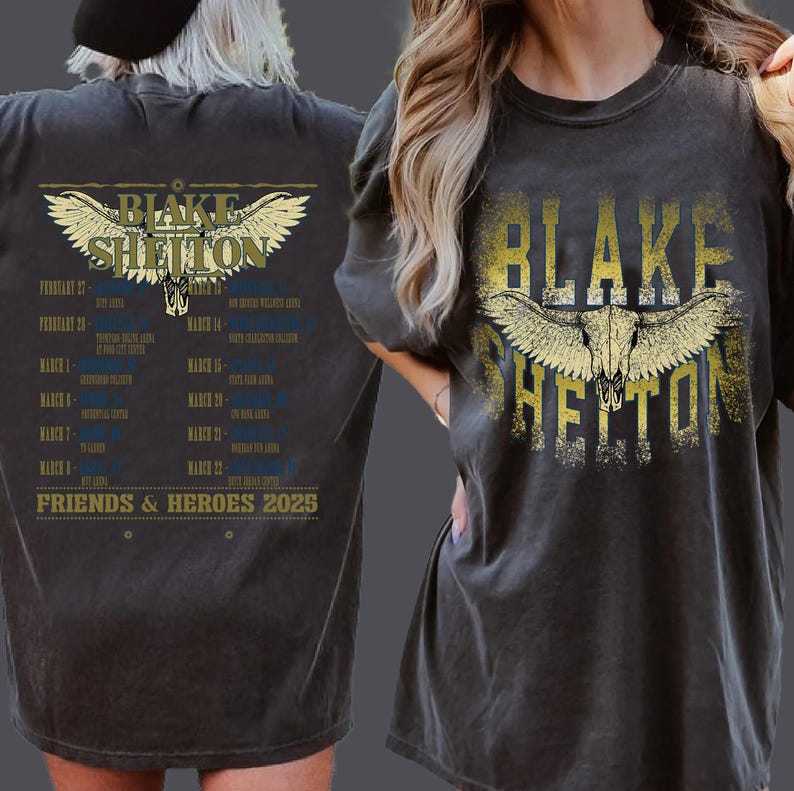 Blake Shelton Shirt, Blake Shelton Friends And Heroes Tour 2025 Shirt, Blake Shelton Fan Gift, Blake Shelton Country Music Shirt