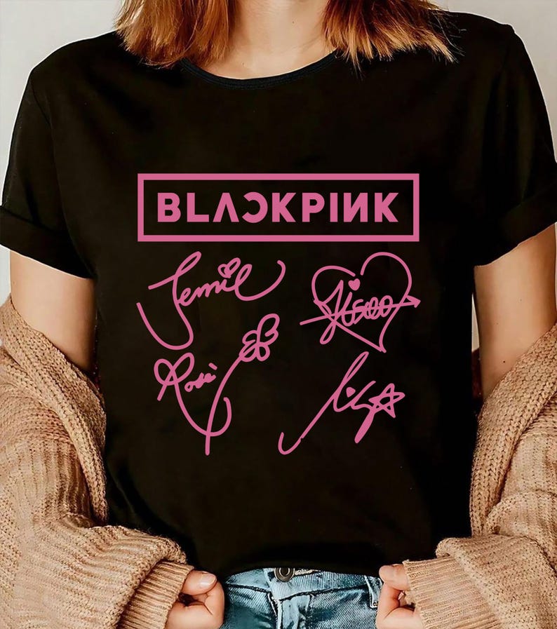 Black Pink Signatures Shirt, Black Pink Blink Gift Shirt, Black Pink World Tour 2025 Shirt, Black Pink Graphic Tee, Kpop Black Pink Merch
