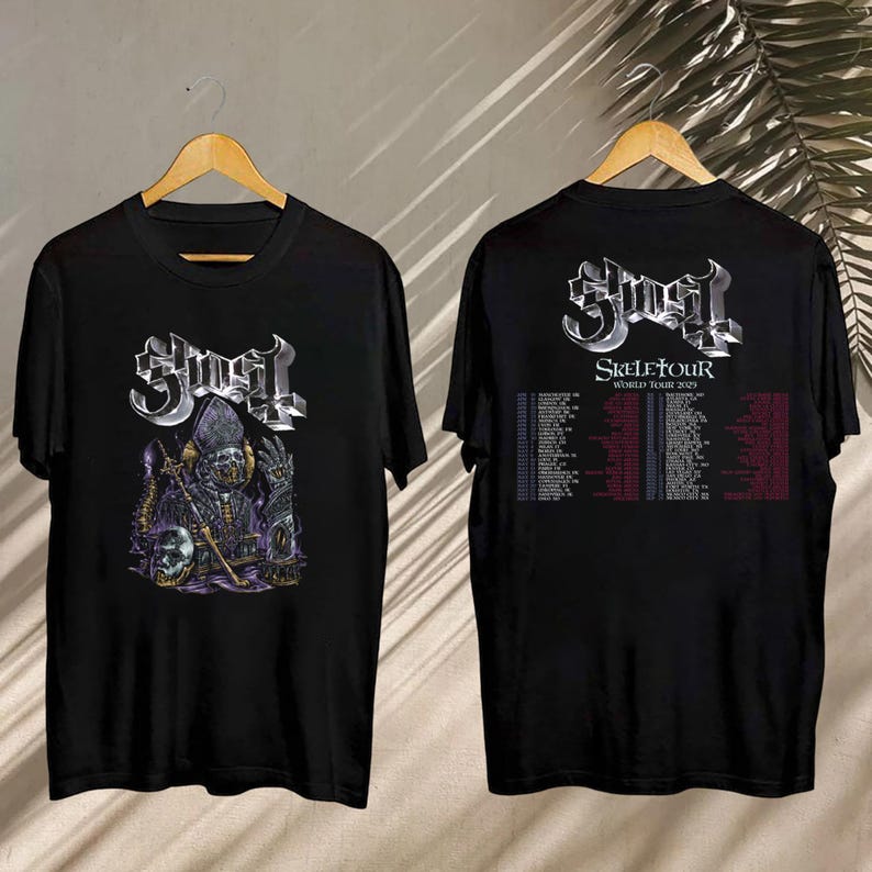 New Ghost World Tour 2025 Fan Gift, Ghost Skeletour World Tour Tee, Ghost Skeletour World Tour Shirt, Ghost Tee, Ghost Merch, Ghost Fan Shirt