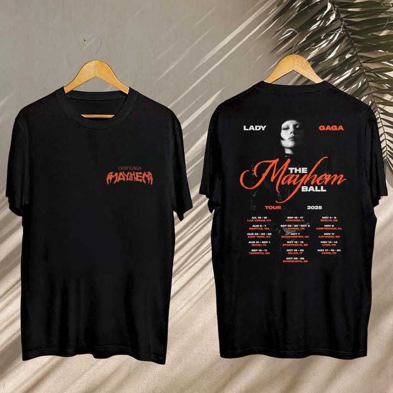 New Lady Gaga Mayhem Shirt, Lady Gaga The Mayhem Ball Tour 2025 Shirt, Lady Gaga Graphic Shirt, Lady Gaga Fan Shirt, Lady Gaga Merch, Lady Gaga