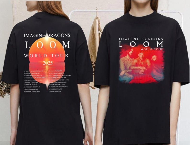 2025 Imagine Dragons Loom World Tour T-Shirt, Imagine Dragons Band Graphic Shirt, Imagine Dragons Band Fan Gift, Imagine Dragons Band Merch