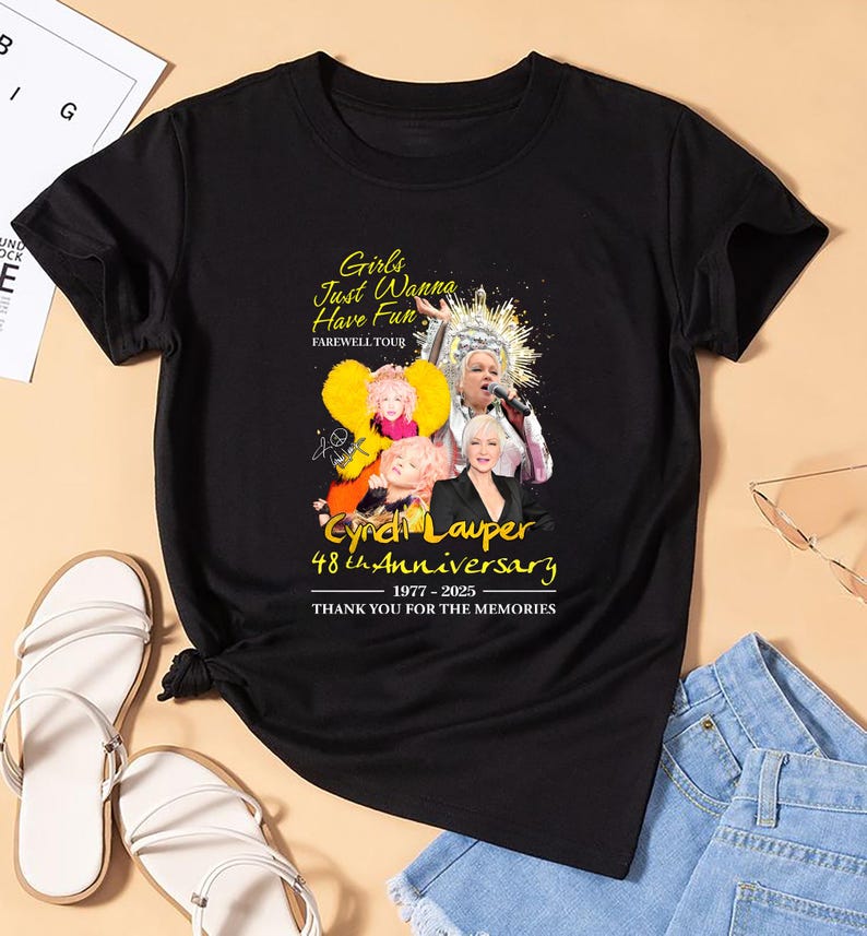 New Cyndi Lauper 48Th Anniversary Shirt, Cyndi Lauper Girl Tour 2025 Shirt, Cyndi Lauper Fan Gift, Cyndi Lauper 90S Vintage, Cyndi Lauper Shirt