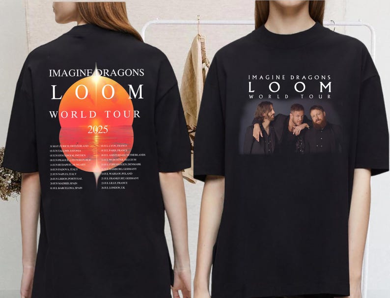 New Imagine Dragons 2025 Concert Shirt, Imagine Dragons Loom World Tour 2025 T-Shirt, Imagine Dragons Band Fan Gift, Imagine Dragons Band Merch