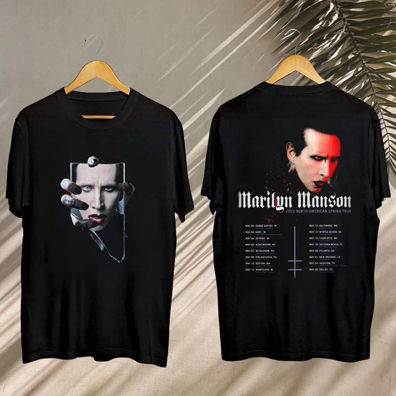 New 2025 Marilyn Manson Concert, Marilyn Manson North American Spring Tour 2025 Tee, Marilyn Manson Fan Shirt, Marilyn Manson Spring Tour Merch