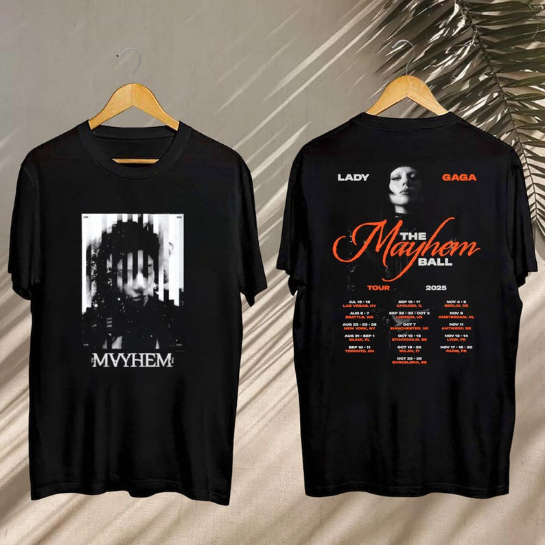 New 2025 Lady Gaga The Mayhem Ball Tour Shirt, Lady Gaga Concert, Lady Gaga Fan Gift, Lady Gaga Merch, Lady Gaga Mayhem Shirt, Lady Gaga Shirt