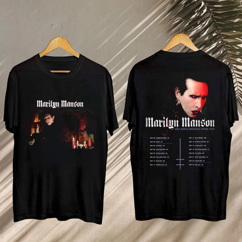 New Marilyn Manson Concert, Marilyn Manson North American Spring Tour 2025 Tee, Marilyn Manson Fan Shirt, Marilyn Manson Spring Tour 2025 Merch
