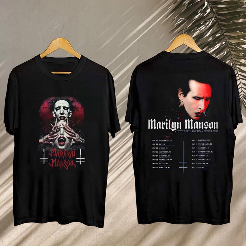 New Marilyn Manson Fan Shirt, Marilyn Manson Fan Gift, Marilyn Manson Spring Tour 2025 Merch, 2025 Marilyn Manson North American Spring Tour Tee