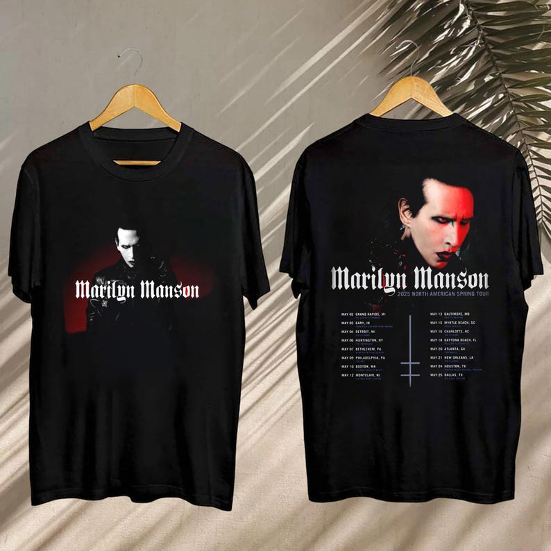 New Marilyn Manson North American Spring Tour 2025 Tee, Marilyn Manson Fan Shirt, Marilyn Manson Fan Gift, Marilyn Manson Spring Tour 2025 Merch